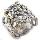 Gold Ring Set LOAS1066 Gold+Rhodium 925 Sterling Silver Ring with CZ