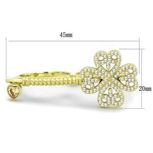 Silver Jewelry Rings Gold Ring TK2106 Gold - Stainless Steel Ring with AAA Grade CZ Alamode Fashion Jewelry Outlet
