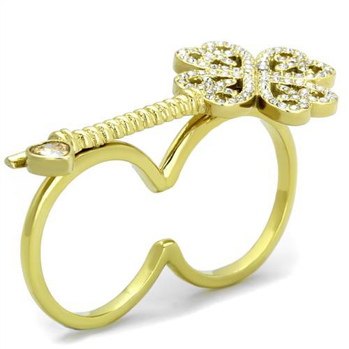 Gold Ring TK2106 Gold - Stainless Steel Ring with AAA Grade CZ
