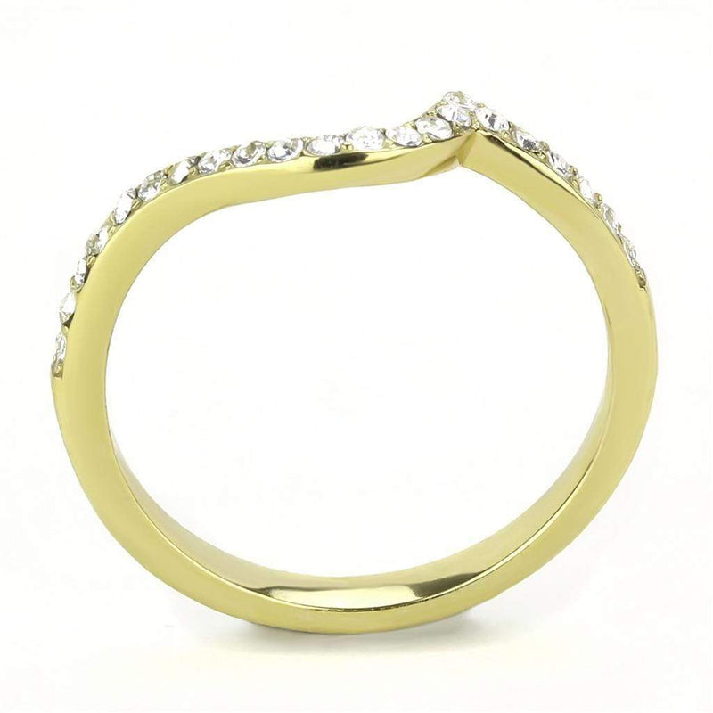 Gold Ring TK3527 Gold - Stainless Steel Ring with Top Grade Crystal