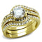 Gold Ring TK3527 Gold - Stainless Steel Ring with Top Grade Crystal