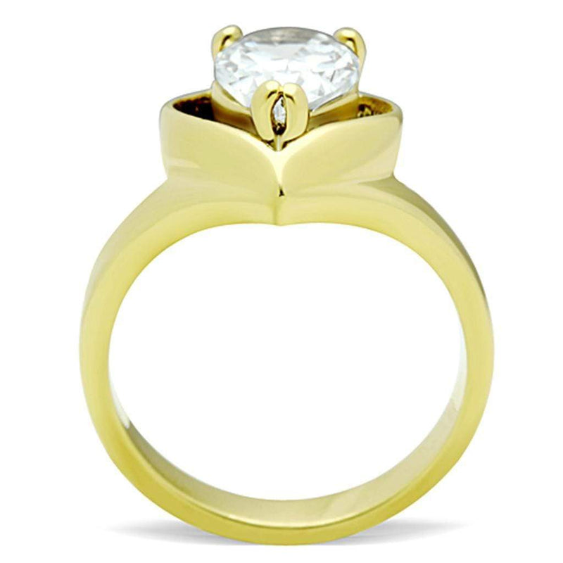 Gold Ring TK389G Gold - Stainless Steel Ring with AAA Grade CZ