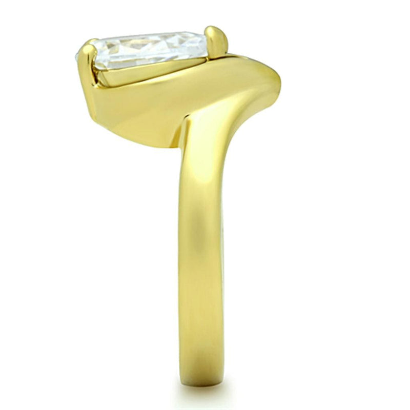 Gold Ring TK389G Gold - Stainless Steel Ring with AAA Grade CZ
