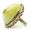 Gold Ring VL005 Gold - Brass Ring with Synthetic in Apple Green color