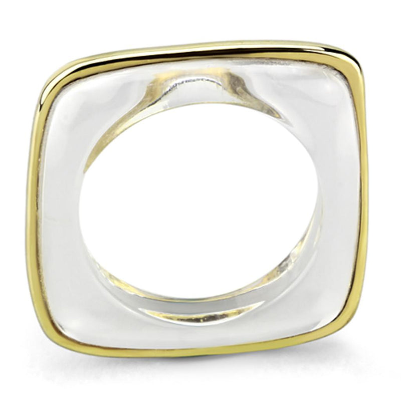 Gold Ring VL081 Gold - Brass Ring with Synthetic