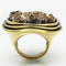 Gold Ring VL085 Gold - Brass Ring with Synthetic in Champagne