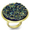 Gold Ring VL086 Gold - Brass Ring with Synthetic in Sapphire