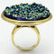 Silver Jewelry Rings Gold Ring VL086 Gold - Brass Ring with Synthetic in Sapphire Alamode