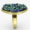 Silver Jewelry Rings Gold Ring VL086 Gold - Brass Ring with Synthetic in Sapphire Alamode