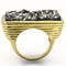 Gold Ring VL088 Gold - Brass Ring with Synthetic in Jet