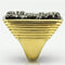 Gold Ring VL088 Gold - Brass Ring with Synthetic in Jet