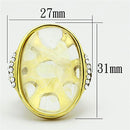 Gold Ring VL108 Gold - Stainless Steel Ring with Synthetic