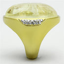 Gold Ring VL108 Gold - Stainless Steel Ring with Synthetic