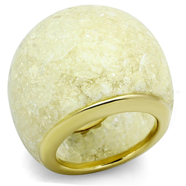 Gold Ring VL109 Gold - Stainless Steel Ring with Synthetic