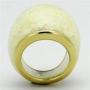 Silver Jewelry Rings Gold Ring VL109 Gold - Stainless Steel Ring with Synthetic Alamode Fashion Jewelry Outlet