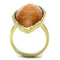 Silver Jewelry Rings Gold Ring VL120 Gold - Stainless Steel Ring with Synthetic in Orange Alamode Fashion Jewelry Outlet