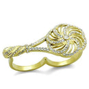 Gold Stackable Ring TK2107 Gold - Stainless Steel Ring with Crystal