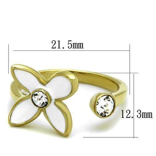 Silver Jewelry Rings Gold Stackable Ring TK2126 Gold - Stainless Steel Ring with Crystal Alamode Fashion Jewelry Outlet