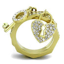 Gold Stackable Ring TK2127 Gold - Stainless Steel Ring with Crystal