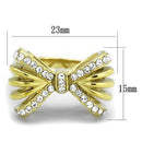 Gold Stackable Ring TK2128 Gold - Stainless Steel Ring with Crystal