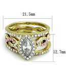 Gold Stackable Ring TK2129 Two-Tone Gold - Stainless Steel Ring with CZ