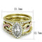 Gold Stackable Ring TK2129 Two-Tone Gold - Stainless Steel Ring with CZ