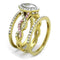 Gold Stackable Ring TK2129 Two-Tone Gold - Stainless Steel Ring with CZ