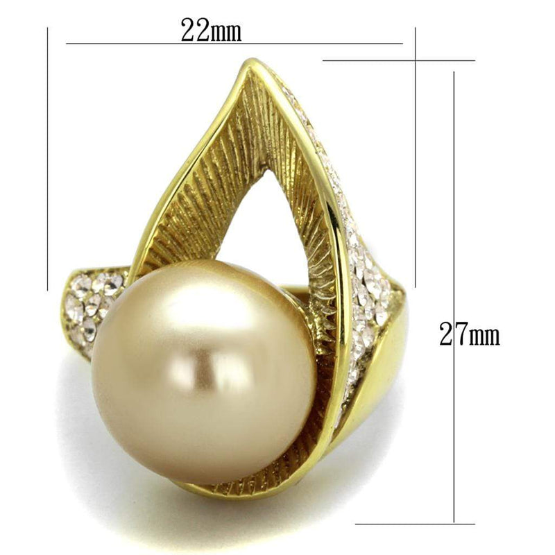 Gold Stackable Ring TK2131 Gold - Stainless Steel Ring with Synthetic