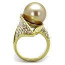 Gold Stackable Ring TK2131 Gold - Stainless Steel Ring with Synthetic