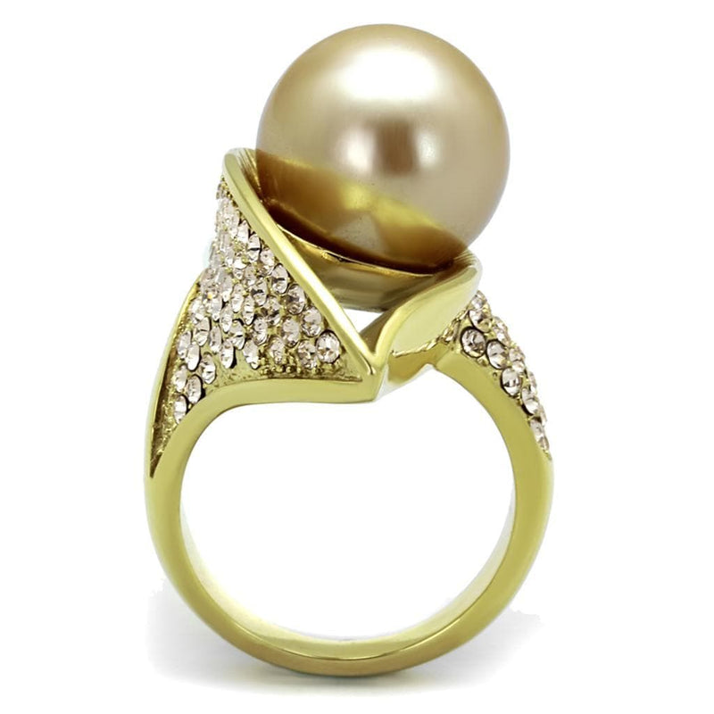 Gold Stackable Ring TK2131 Gold - Stainless Steel Ring with Synthetic