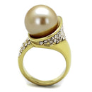 Gold Stackable Ring TK2131 Gold - Stainless Steel Ring with Synthetic