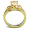 Gold Stackable Ring TK2132 Two-Tone Gold - Stainless Steel Ring with CZ