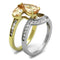 Gold Stackable Ring TK2132 Two-Tone Gold - Stainless Steel Ring with CZ