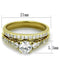 Silver Jewelry Rings Gold Stackable Ring TK2133 Gold - Stainless Steel Ring with AAA Grade CZ Alamode Fashion Jewelry Outlet