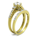 Gold Stackable Ring TK2133 Gold - Stainless Steel Ring with AAA Grade CZ