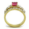 Gold Stackable Ring TK2134 Gold - Stainless Steel Ring with CZ in Ruby