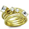 Gold Stackable Ring TK2158 Gold - Stainless Steel Ring with Crystal