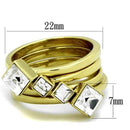 Gold Stackable Ring TK2158 Gold - Stainless Steel Ring with Crystal