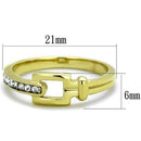 Gold Stackable Ring TK2164 Two-Tone Gold - Stainless Steel Ring with Crystal