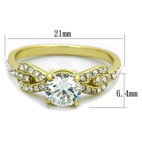 Gold Stackable Ring TK2168 Gold - Stainless Steel Ring with AAA Grade CZ