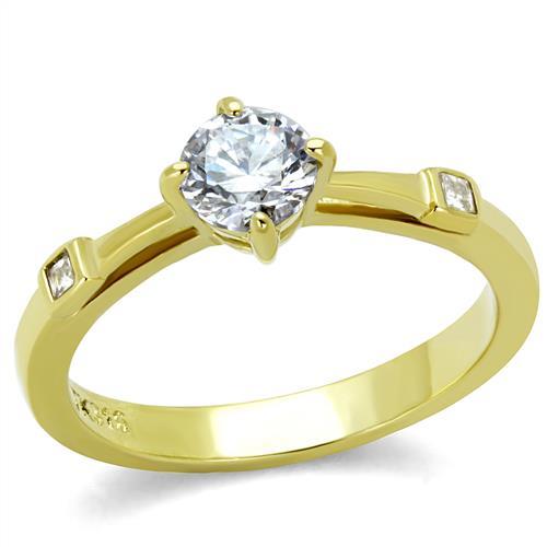 Gold Stackable Ring TK2170 Gold - Stainless Steel Ring with AAA Grade CZ