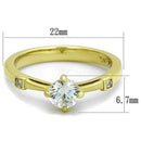 Gold Stackable Ring TK2170 Gold - Stainless Steel Ring with AAA Grade CZ