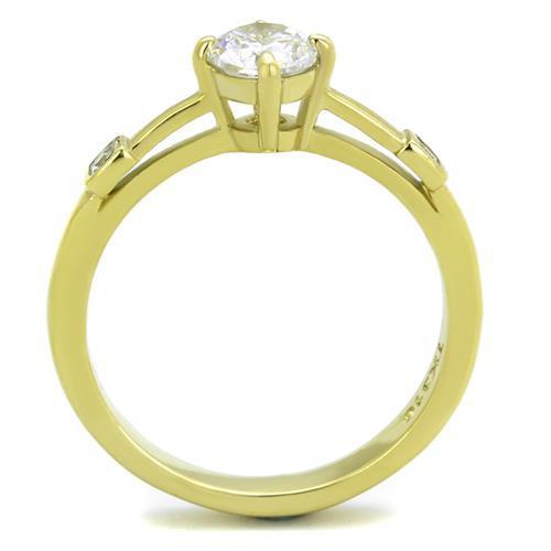 Gold Stackable Ring TK2170 Gold - Stainless Steel Ring with AAA Grade CZ