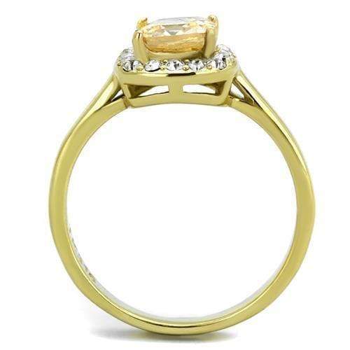 Gold Stackable Ring TK2173 Gold - Stainless Steel Ring with AAA Grade CZ