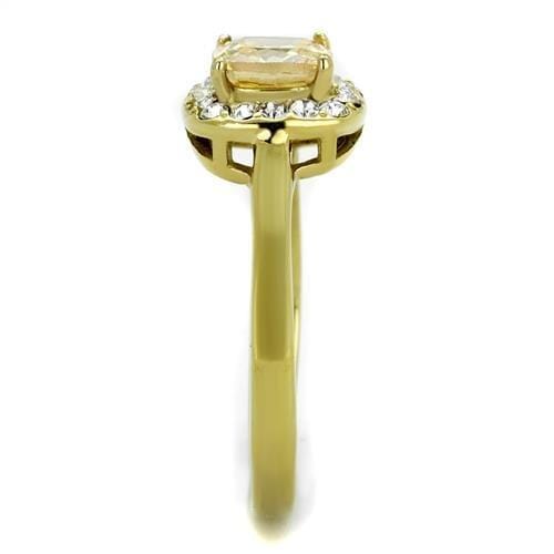 Gold Stackable Ring TK2173 Gold - Stainless Steel Ring with AAA Grade CZ