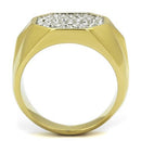 Gold Stackable Ring TK2221 Two-Tone Gold - Stainless Steel Ring with Crystal