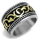 Gold Stackable Ring TK2234 Two-Tone Gold - Stainless Steel Ring with Epoxy