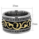 Gold Stackable Ring TK2234 Two-Tone Gold - Stainless Steel Ring with Epoxy