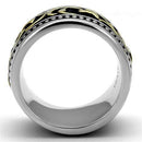 Gold Stackable Ring TK2234 Two-Tone Gold - Stainless Steel Ring with Epoxy