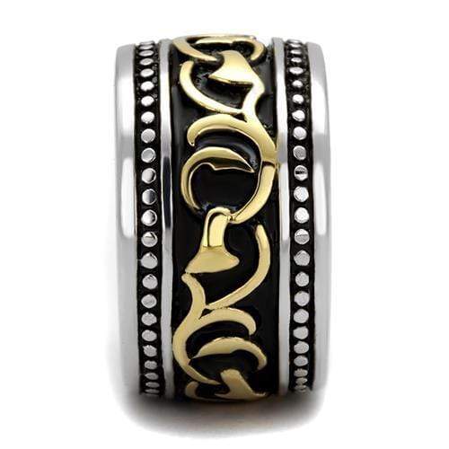 Gold Stackable Ring TK2234 Two-Tone Gold - Stainless Steel Ring with Epoxy